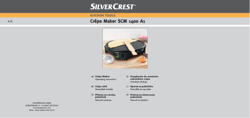 Page n°1 - Manuel utilisateur SilverCrest SCM 1400 A1