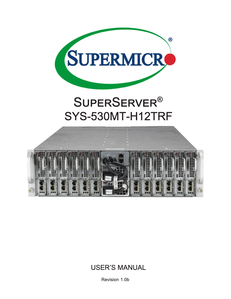 Page 1 de la notice Manuel utilisateur Supermicro SuperServer SYS-530MT-H12TRF