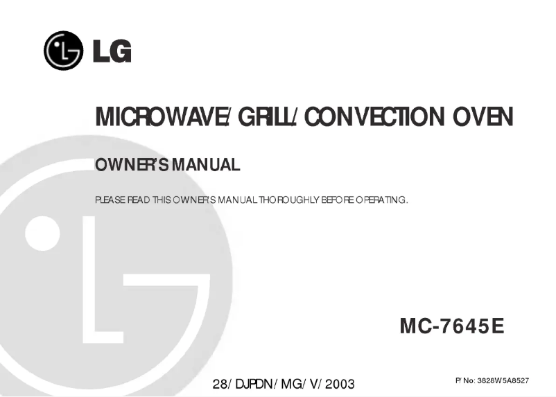 Page n°1 - Manuel utilisateur LG MC-7645E