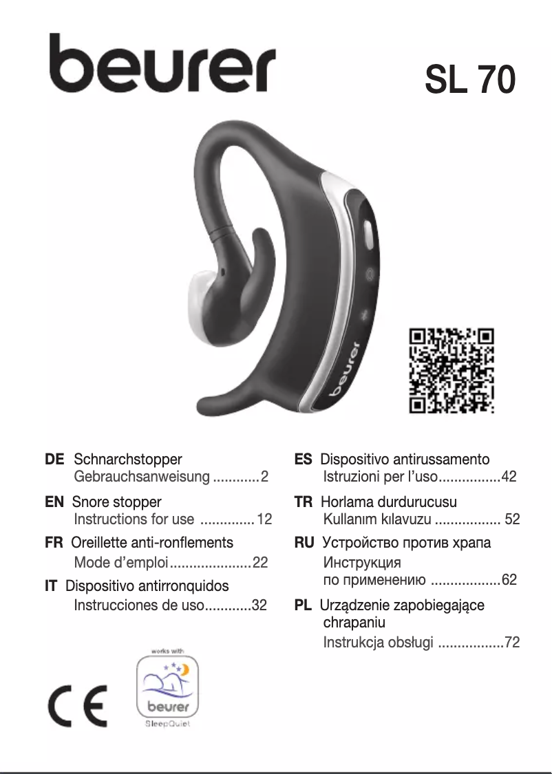 Page n°1 - Manuel utilisateur Beurer SL 70