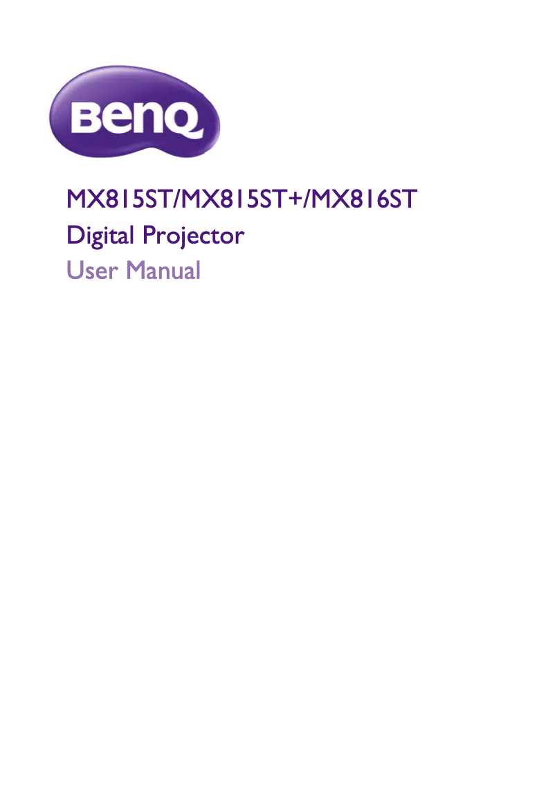 Page n°1 - Mode d'emploi BenQ MX816ST