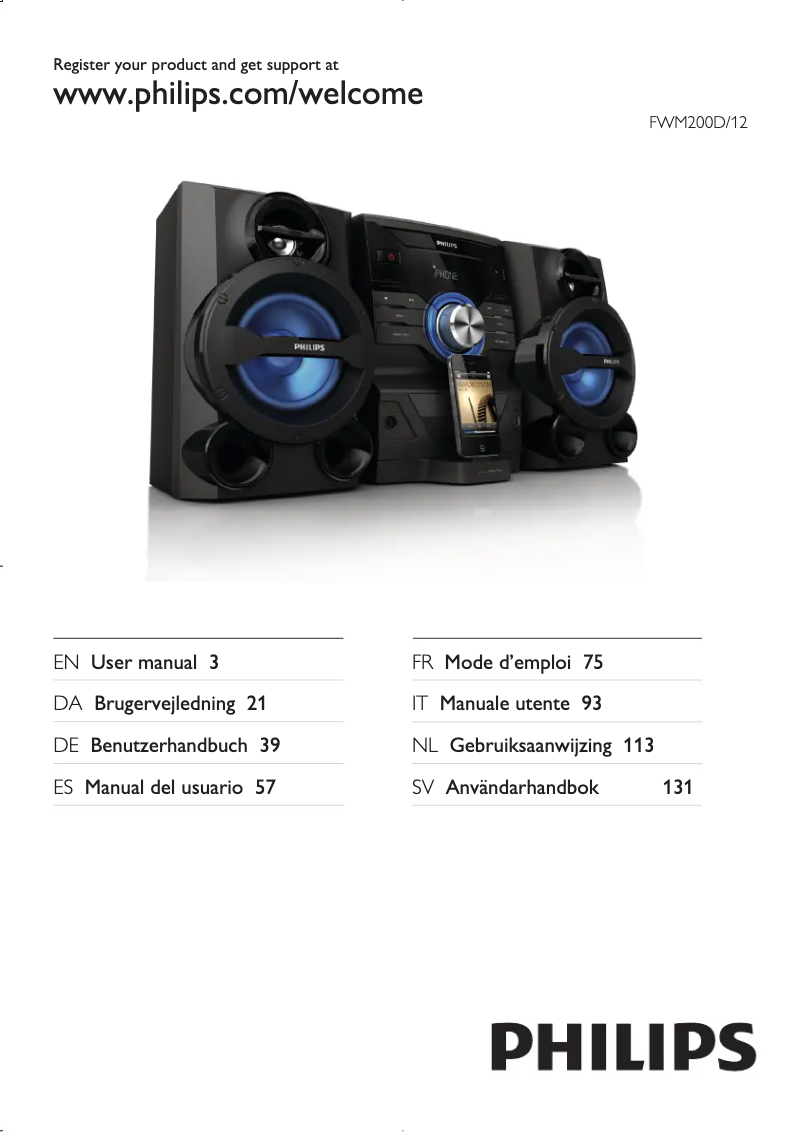 Page 1 de la notice Manuel utilisateur Philips FWM200D