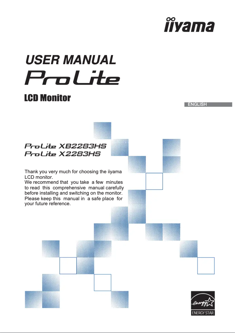 Page 1 de la notice Manuel utilisateur Iiyama ProLite XB2283HS-B3
