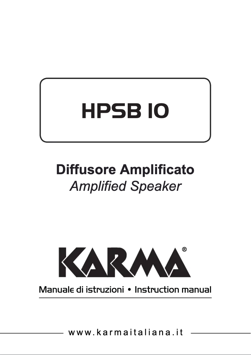 Page 1 de la notice Manuel utilisateur Karma HPSB 10