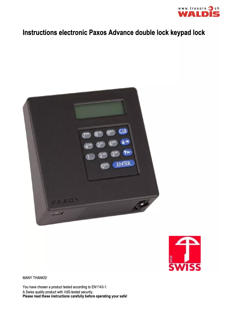 Image de la première page du manuel de l'appareil Premium 1000TB