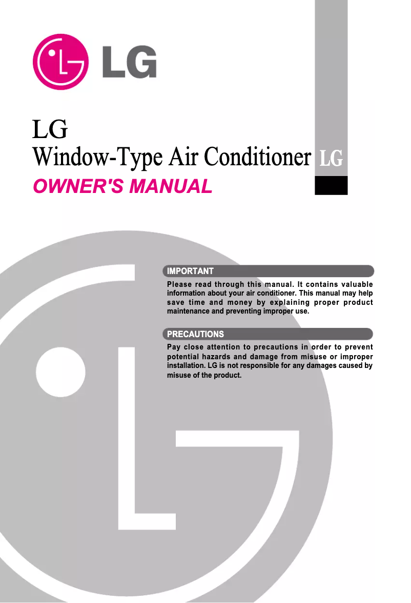 Page n°1 - Manuel utilisateur LG LA100RB