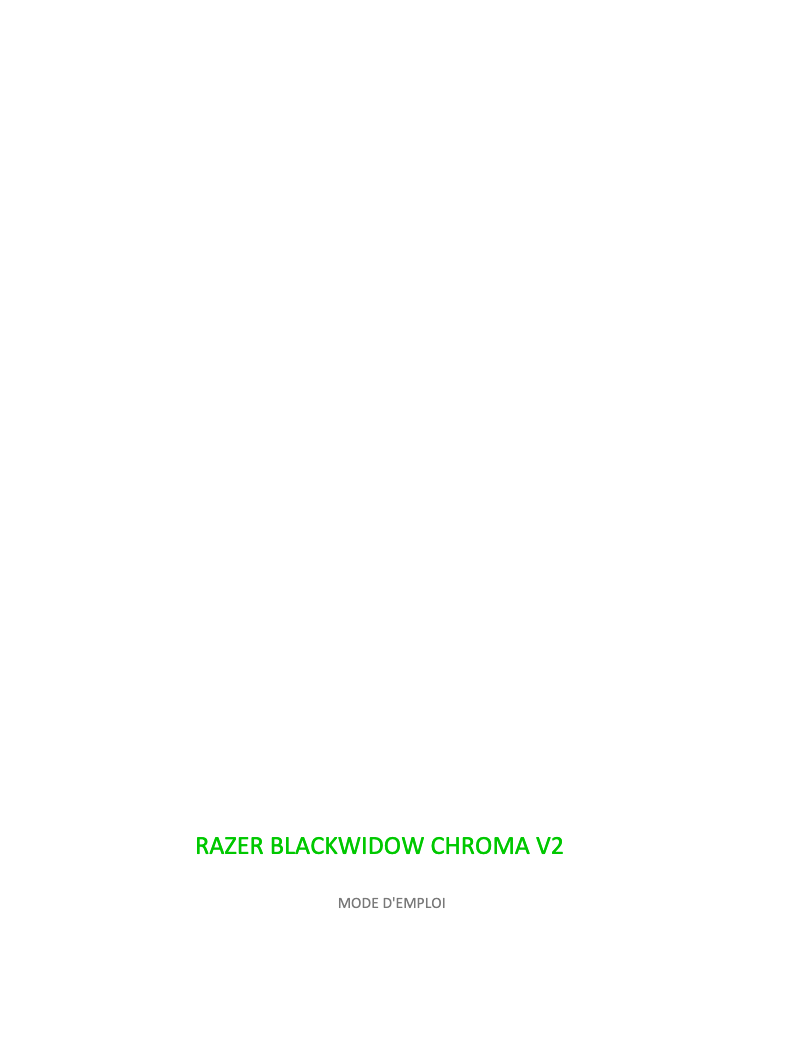 Page 1 de la notice Manuel utilisateur Razer BlackWidow Chroma V2