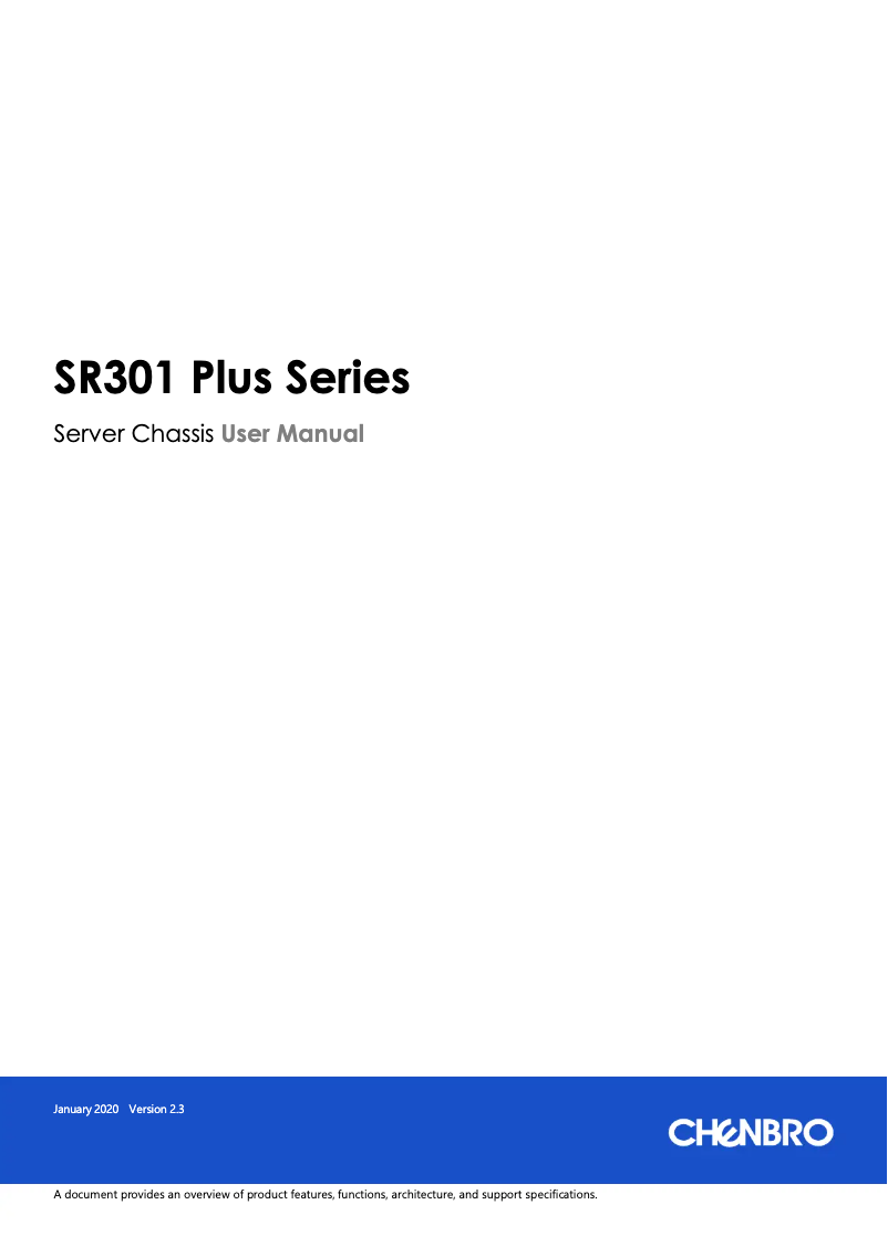 Page n°1 - Manuel utilisateur Chenbro Micom SR301 Plus