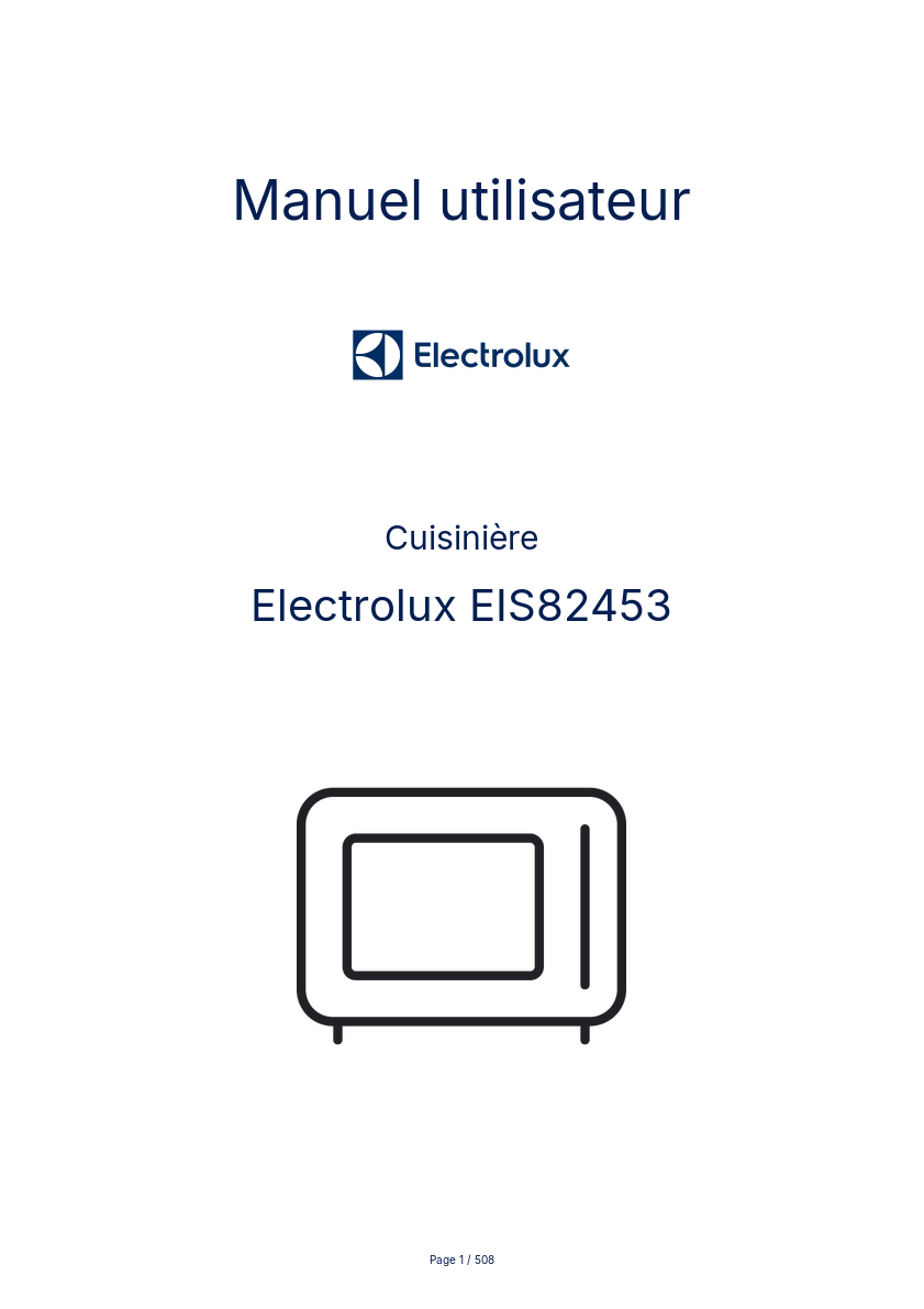 Image de la première page du manuel de l'appareil EIS82453