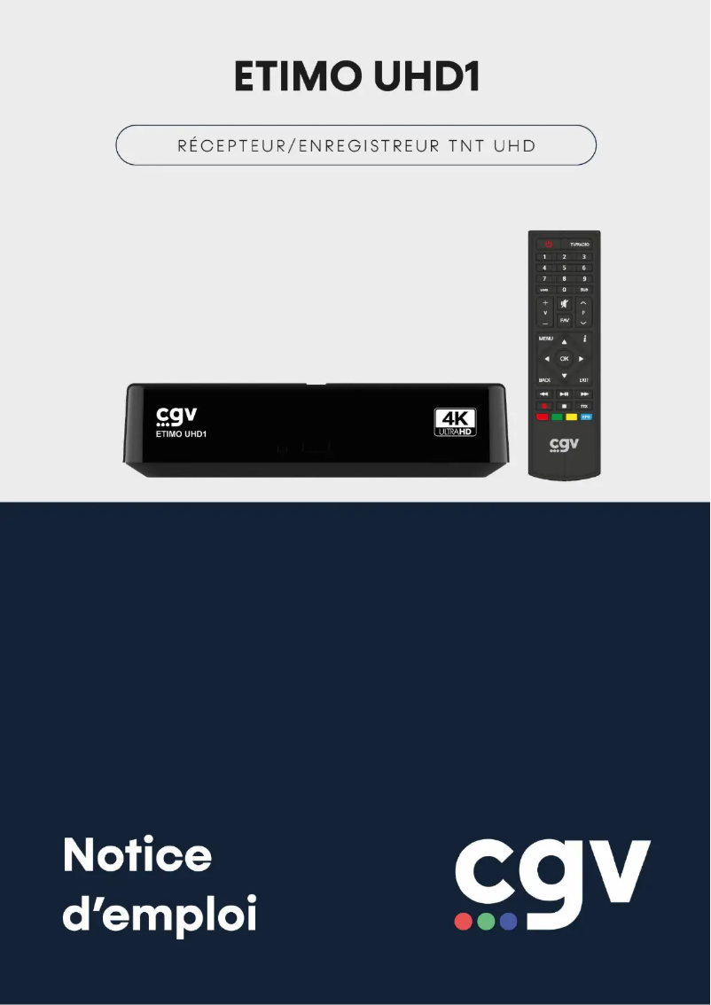 Page 1 de la notice Manuel utilisateur CGV ETIMO UHD1