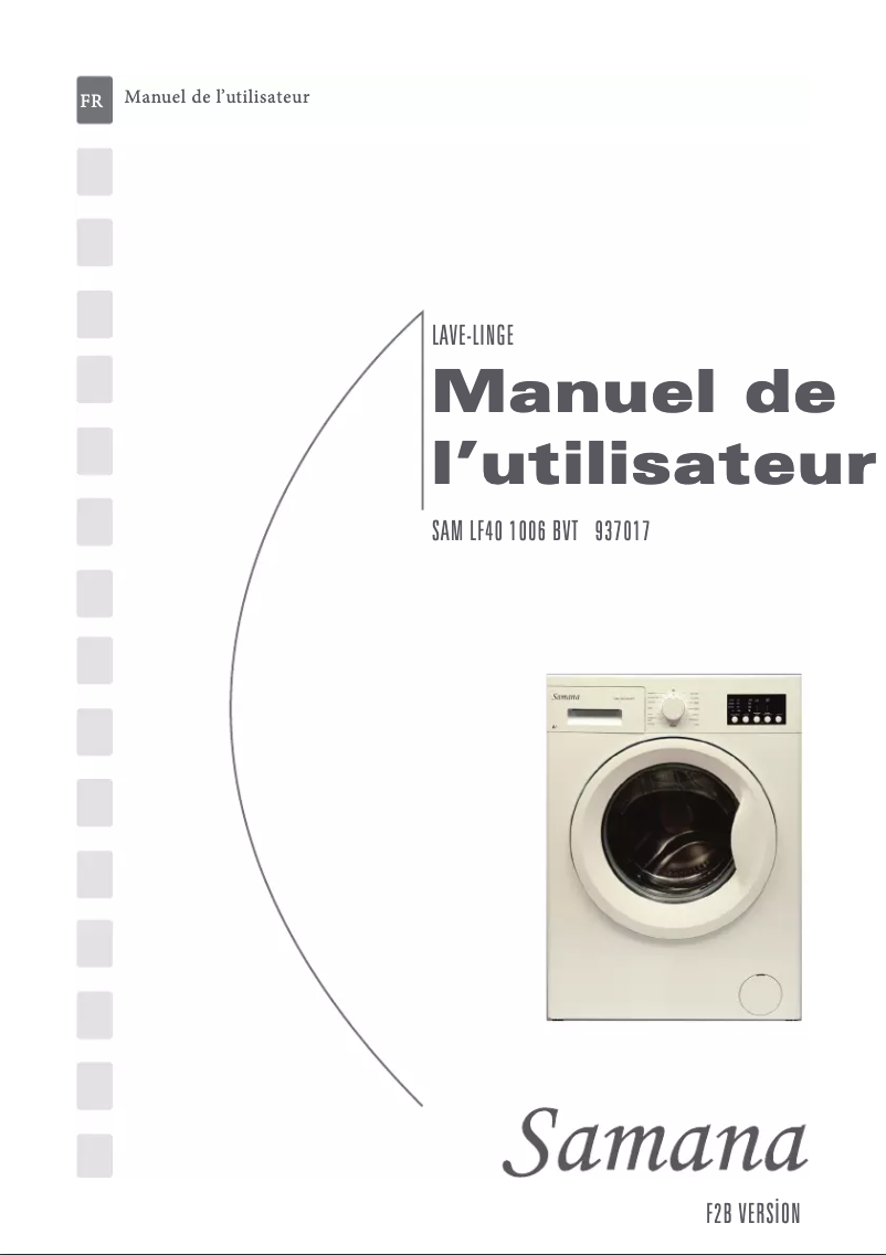 Page 1 de la notice Manuel utilisateur Samana SAM LF40 1006 BVT