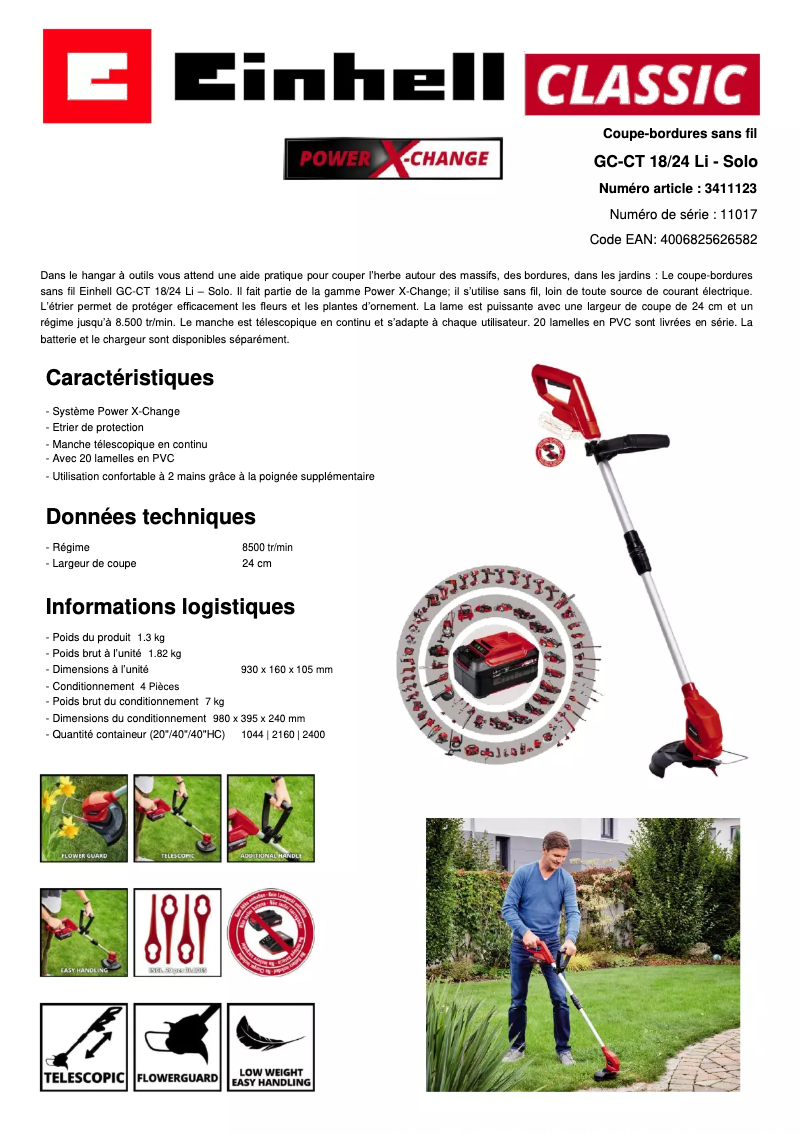 Image de la première page du manuel de l'appareil GC-CT 18/24 Li-Solo