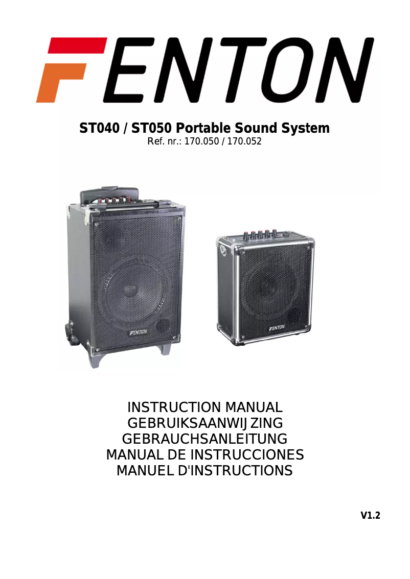 Page 1 de la notice Manuel utilisateur Fenton ST040 170.050