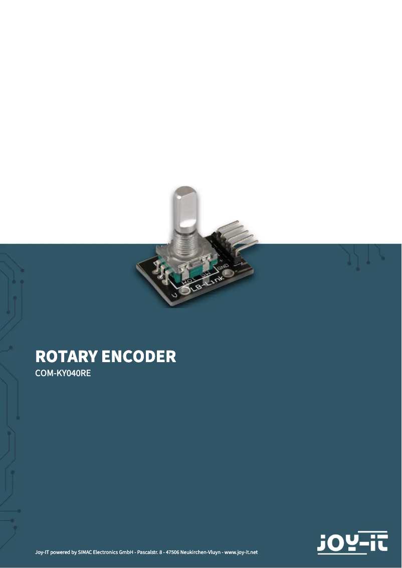Page 1 de la notice Manuel utilisateur Joy-It COM-KY040RE