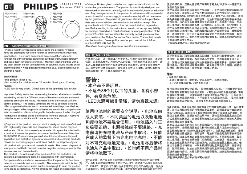 Page 1 of the manual User Manual Philips Sofia
