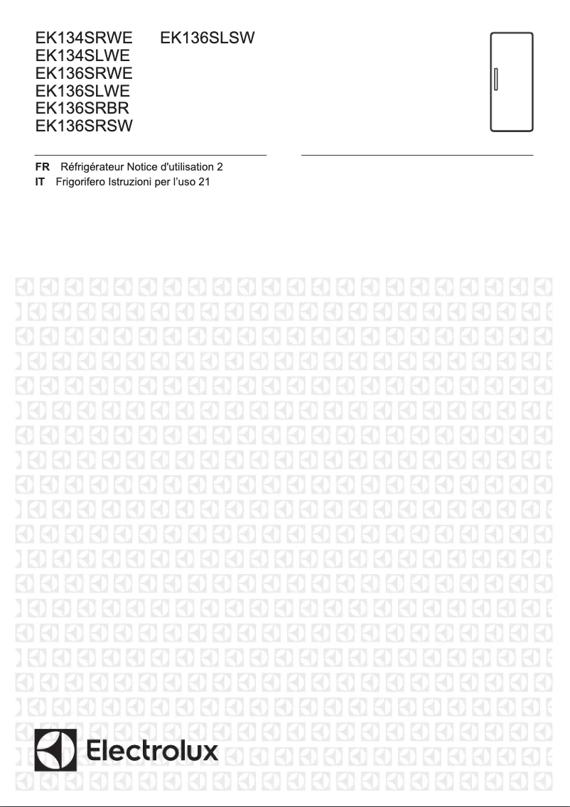 Page 1 de la notice Manuel utilisateur Electrolux EK136SRSW