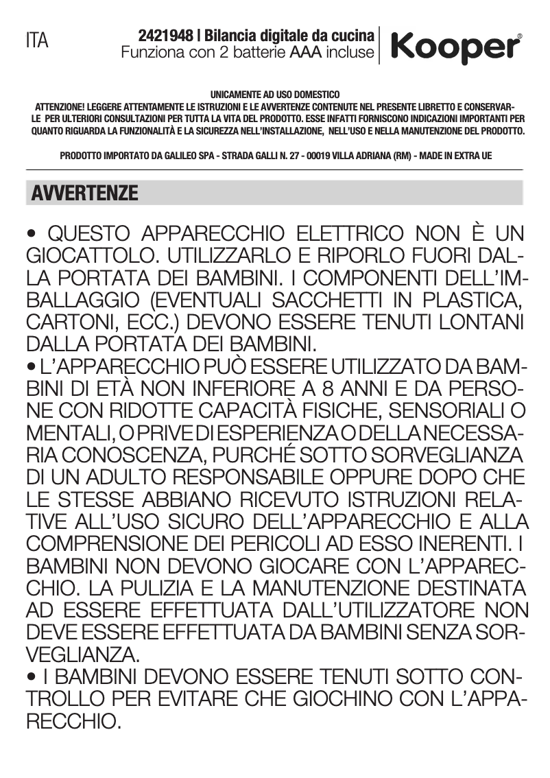 Image de la première page du manuel de l'appareil 2421948