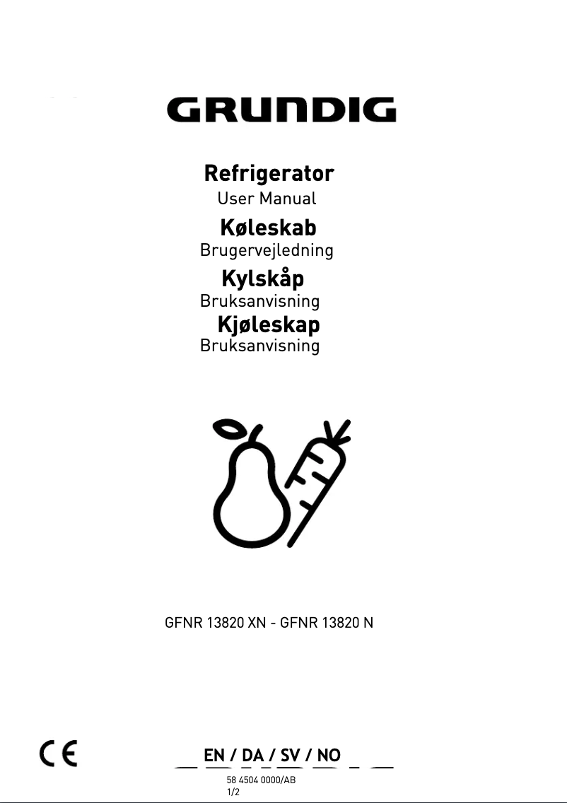 Page 1 de la notice Manuel utilisateur Grundig GFNR 13820 XN