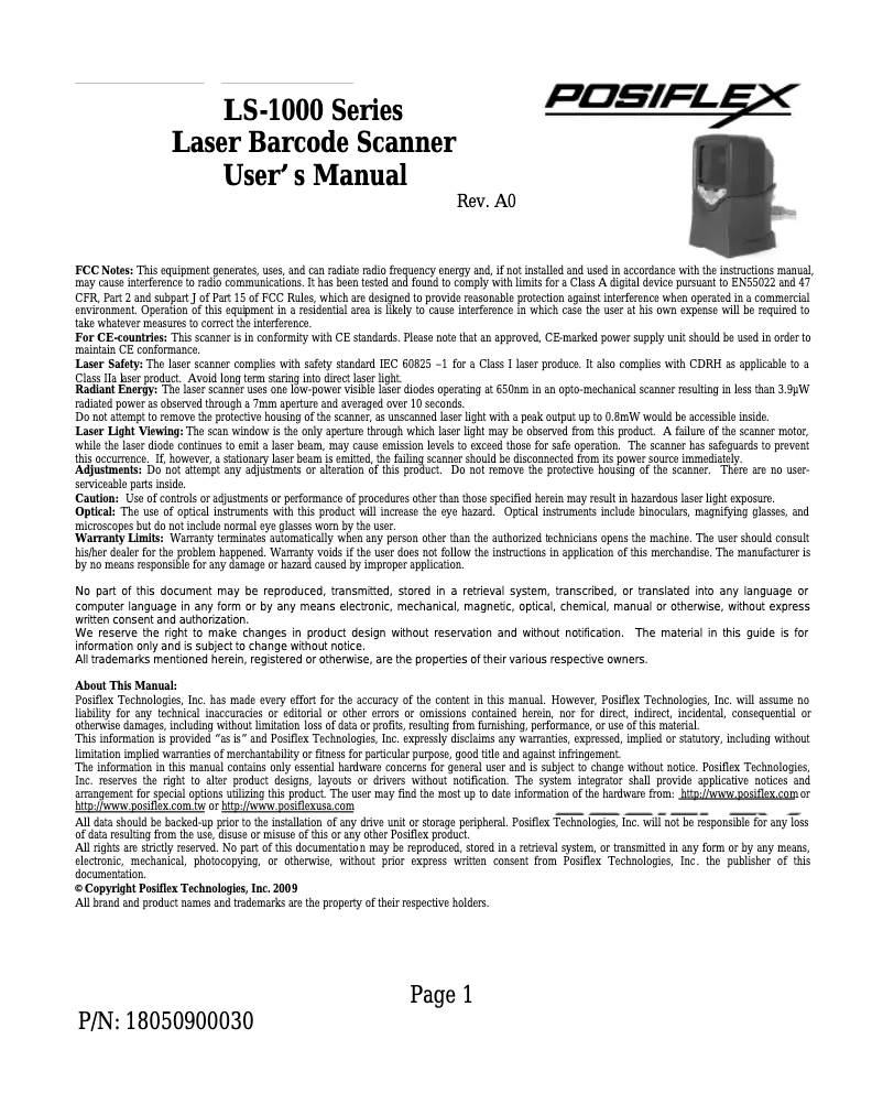 Image de la première page du manuel de l'appareil LS-1000