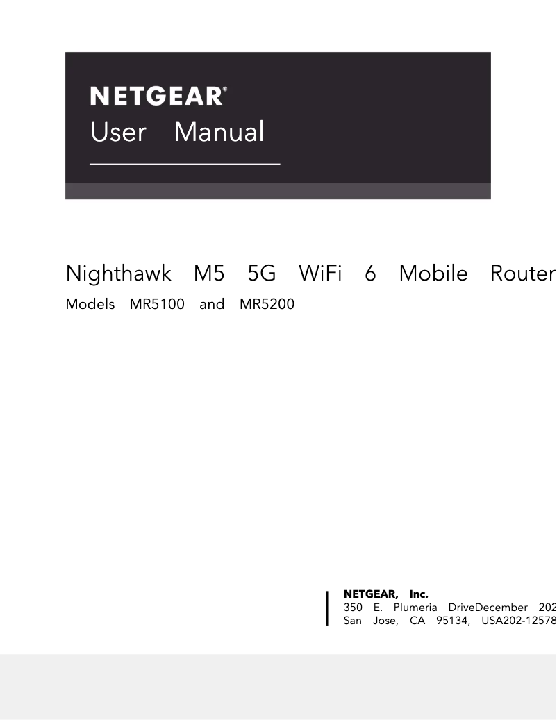 Image de la première page du manuel de l'appareil Nighthawk M5