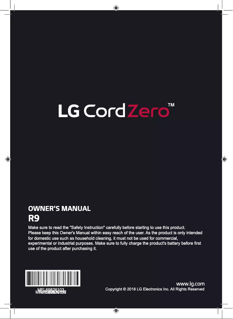 Page n°1 - Manuel utilisateur LG CordZero R9