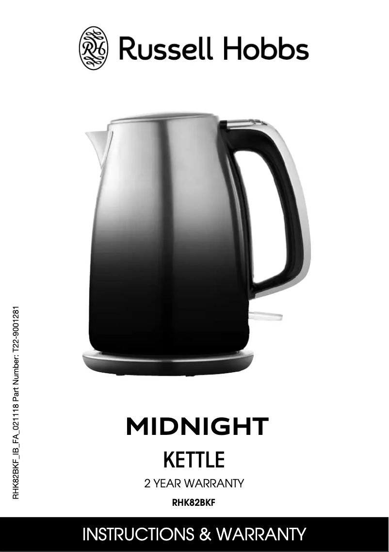 Page 1 de la notice Manuel utilisateur Russell Hobbs Midnight RHK82BKF