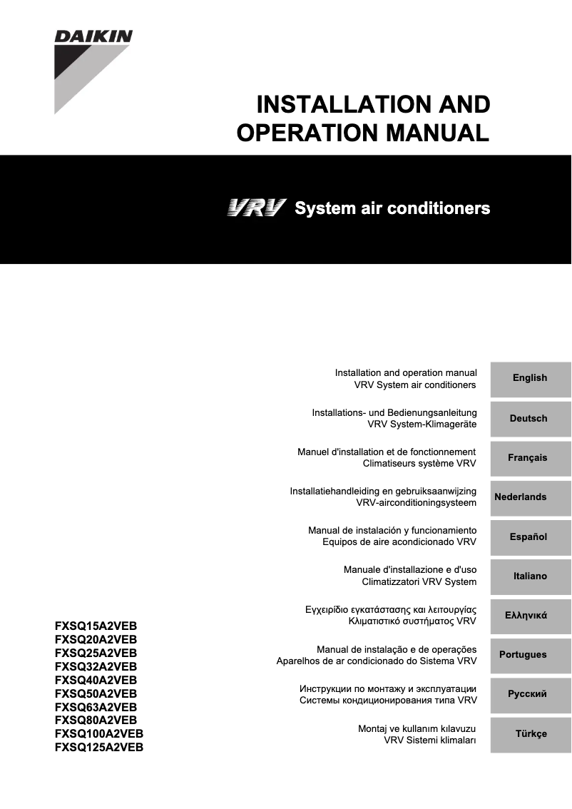 Página 1 del manual Manual de usuario Daikin FXSQ40A2VEB