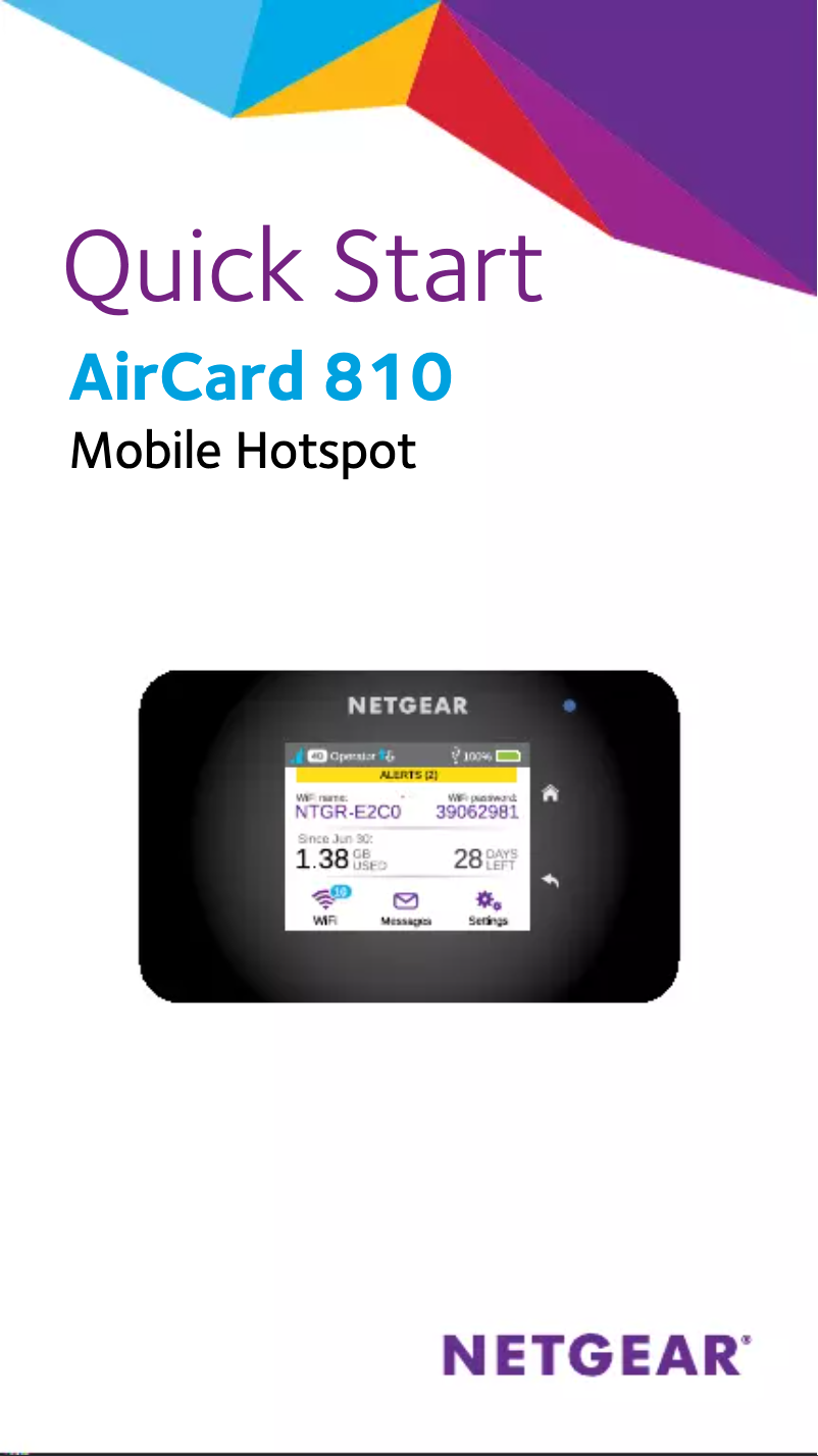 Page 1 de la notice Manuel utilisateur Netgear AirCard 810