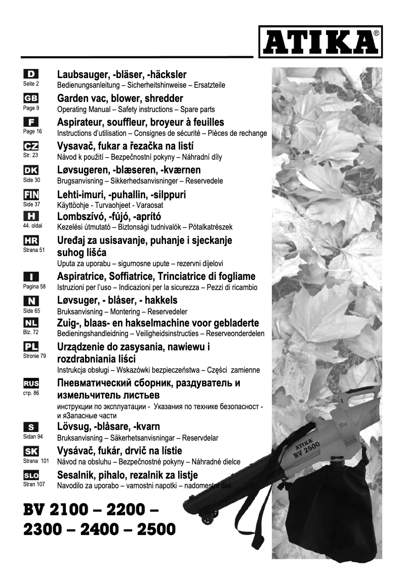 Página 1 del manual Manual de usuario ATIKA BV 2400