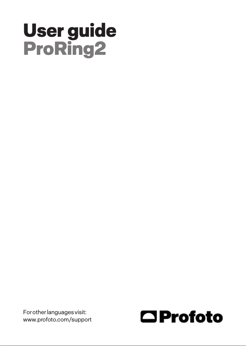 Page 1 de la notice Manuel utilisateur Profoto ProRing2