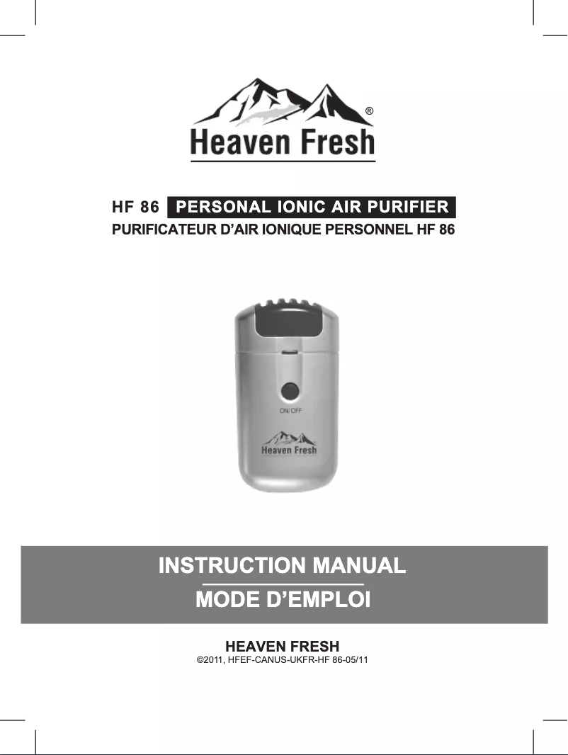 Image de la première page du manuel de l'appareil HF 86