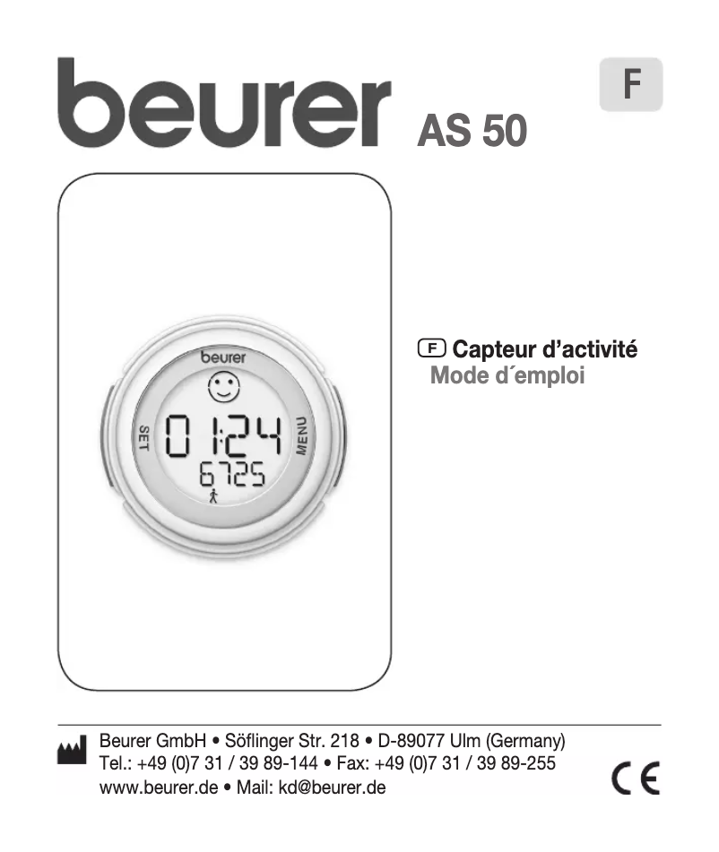 Page 1 de la notice Manuel utilisateur Beurer AS 50