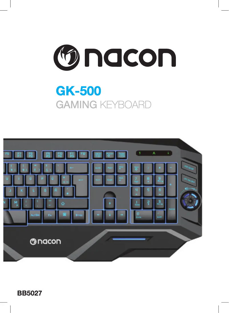 Page 1 de la notice Manuel utilisateur NACON GK-500