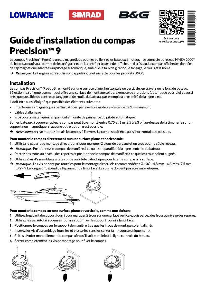 Page n°1 - Manuel utilisateur Simrad Precision 9