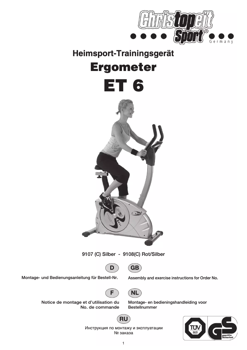 Page 1 de la notice Manuel utilisateur Christopeit ET 6