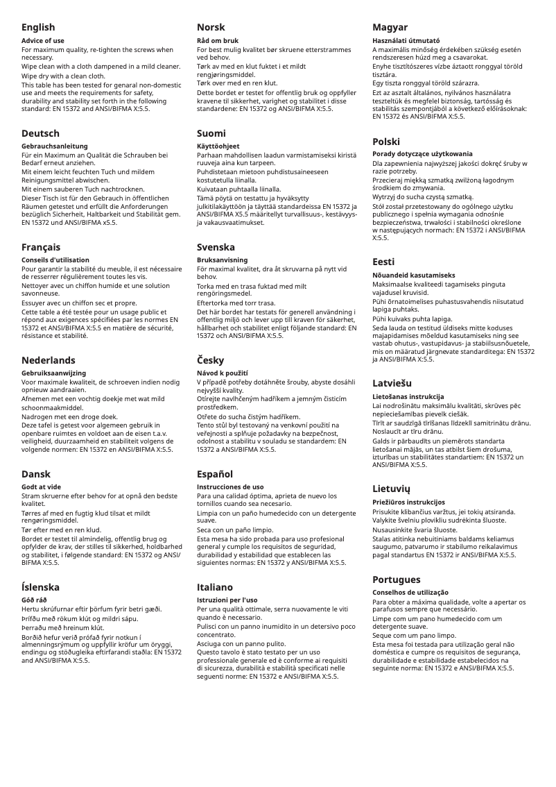 Page 1 de la notice Manuel utilisateur Ikea MÖRBYLÅNGA 503.862.45