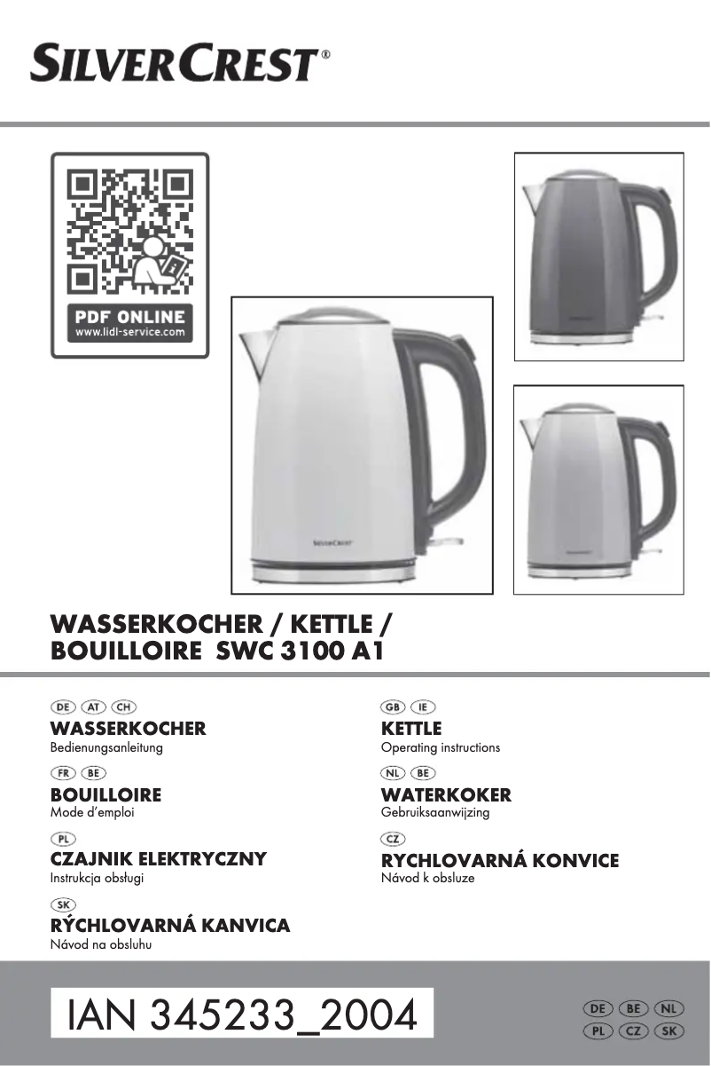 Page 1 de la notice Manuel utilisateur SilverCrest SWC 3100 A1