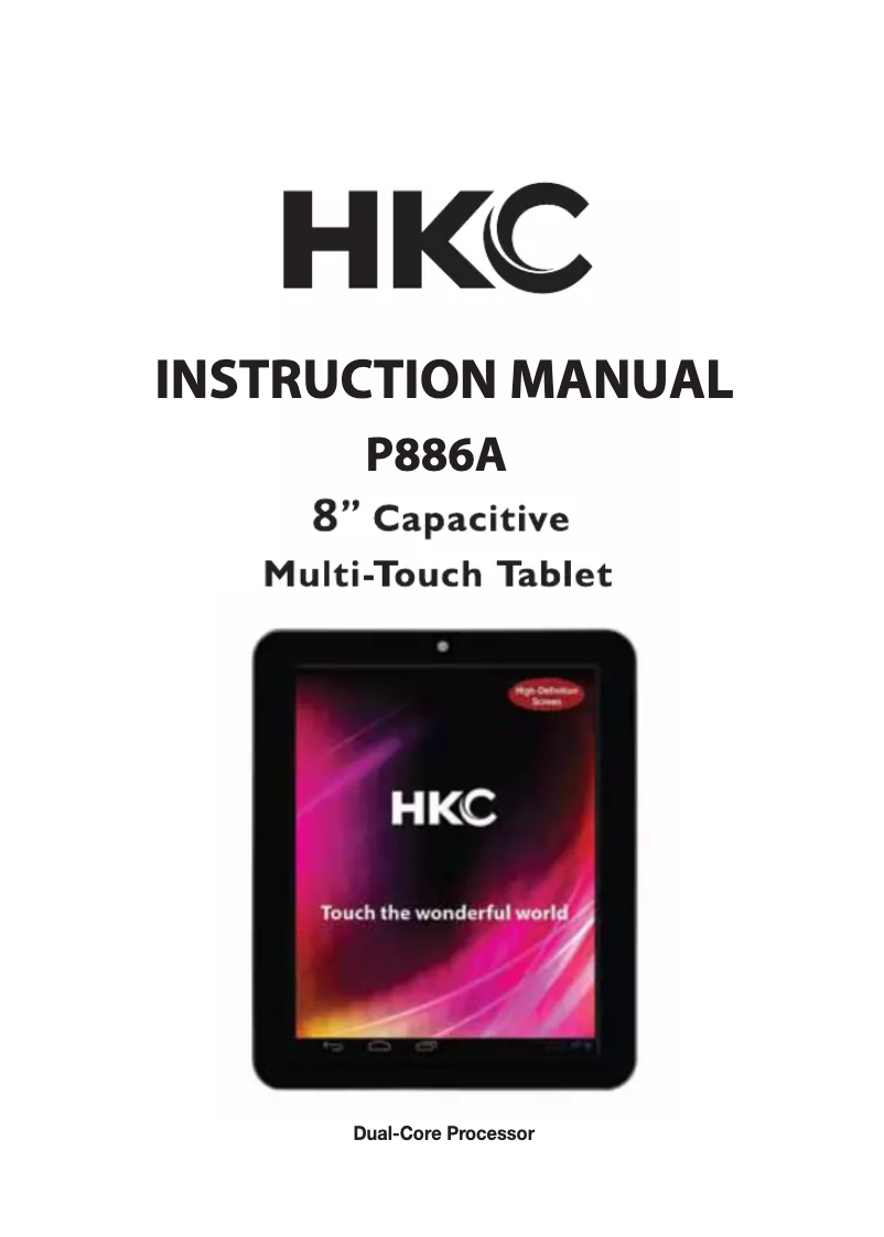 Page n°1 - Manuel utilisateur HKC P886A