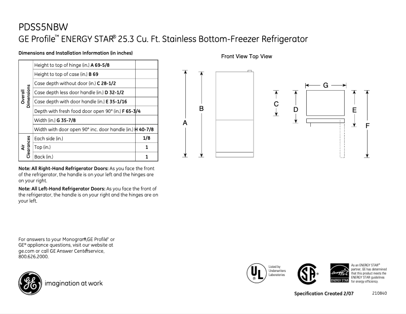 Imagen de la primera página del manual del dispositivo Profile PDSS5NBWRSS