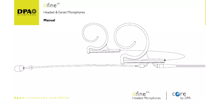 Page n°1 - Manuel utilisateur DPA D:fine Core 4288