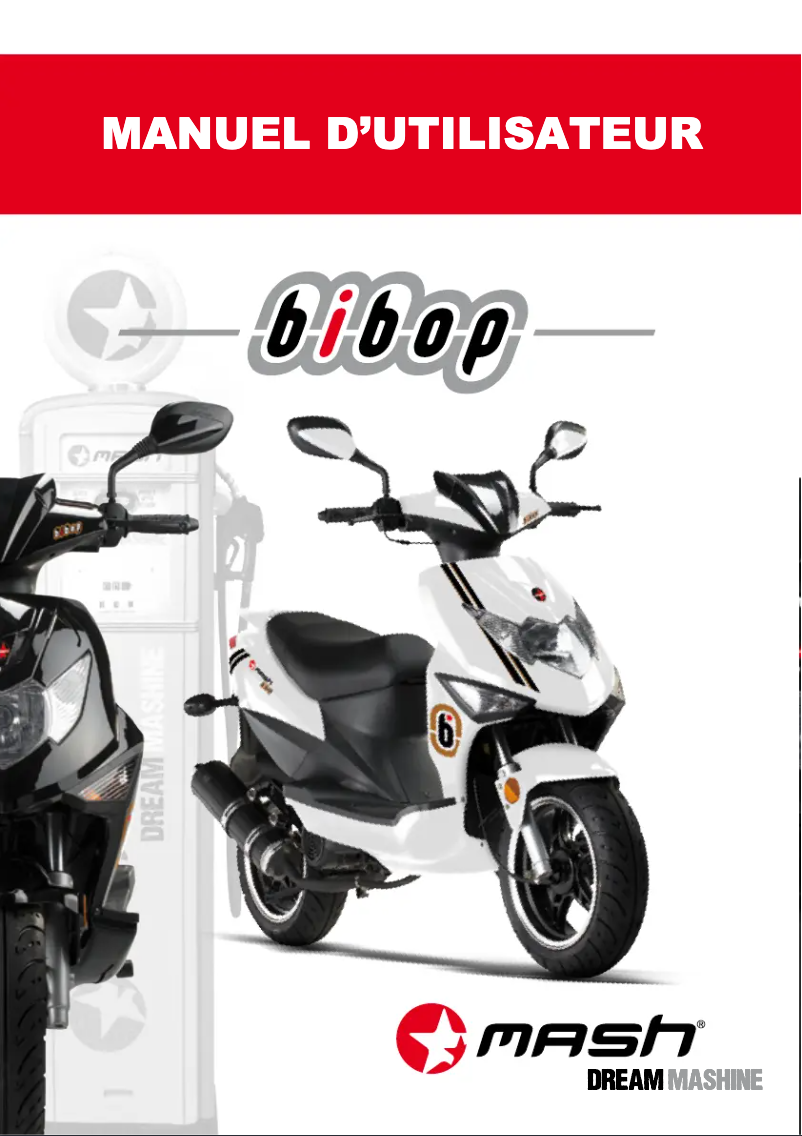 Image de la première page du manuel de l'appareil Bibop 50cc (2016)