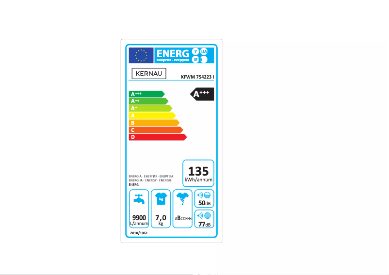 Page 1 de la notice Manuel utilisateur Kernau KFWM 754223 I