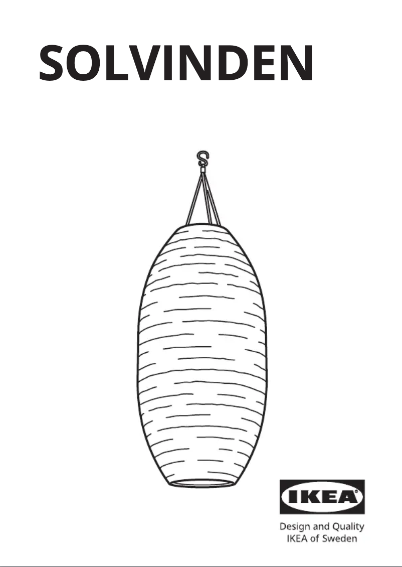 Page 1 de la notice Manuel utilisateur Ikea SOLVINDEN 905.722.31
