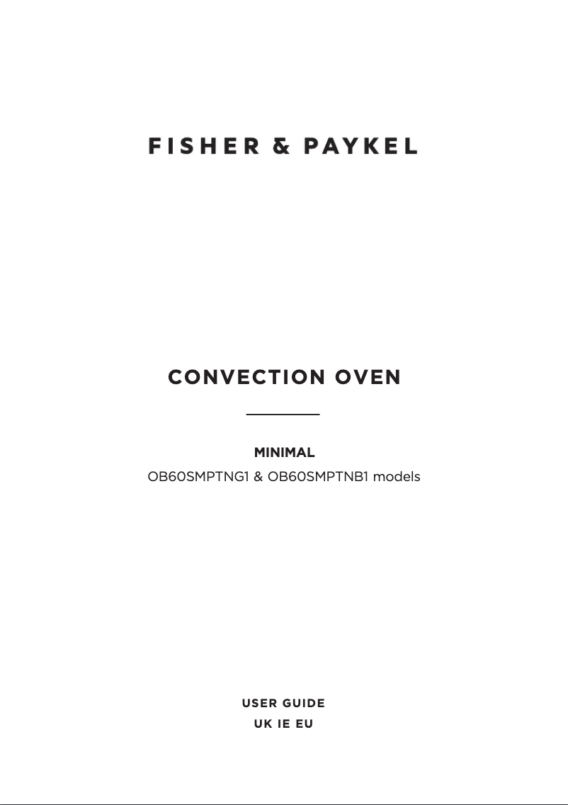 Page 1 de la notice Manuel utilisateur Fisher & Paykel OB60SMPTNG1
