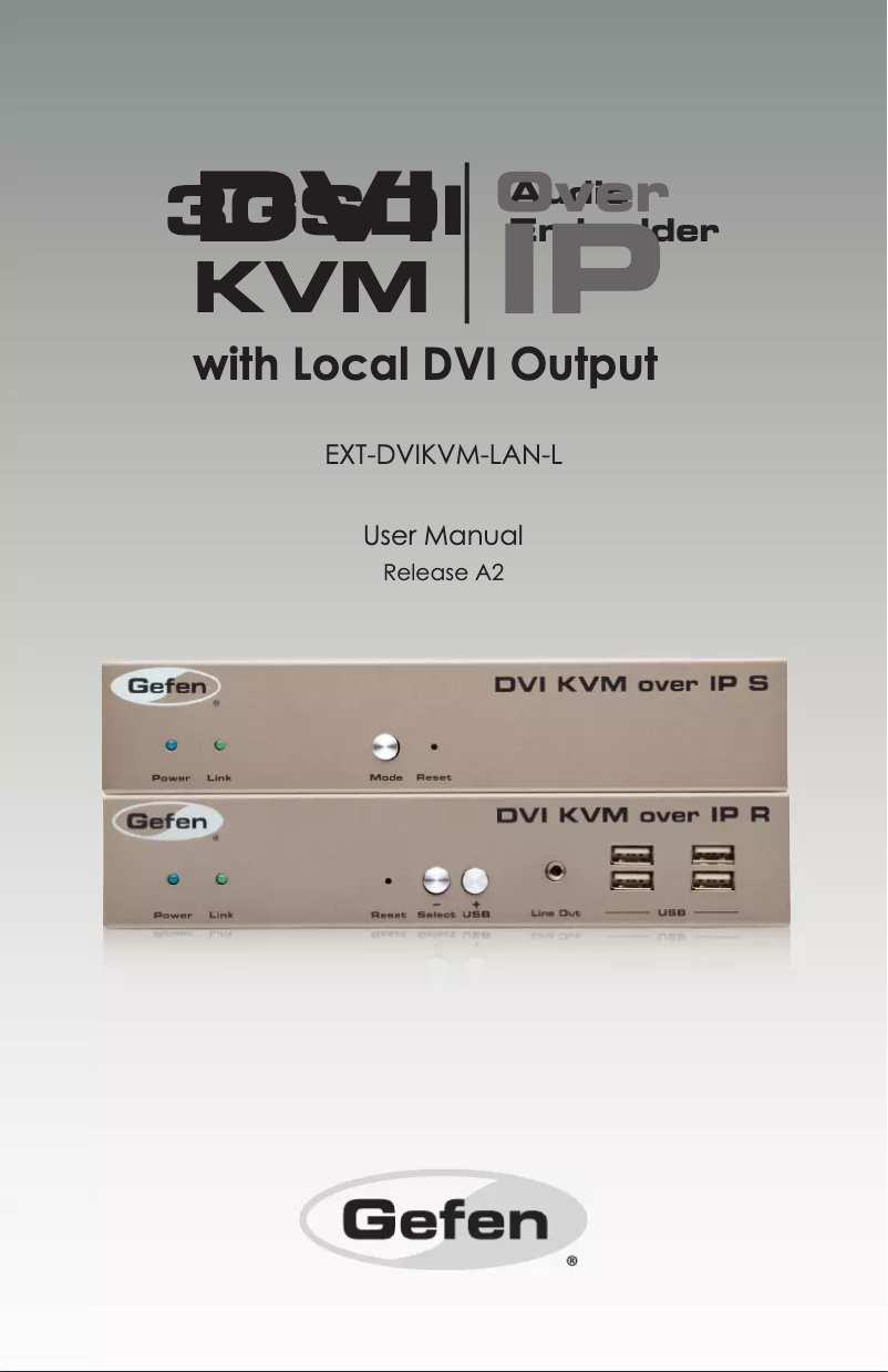 Page 1 de la notice Manuel utilisateur Gefen EXT-DVIKVM-LAN-L