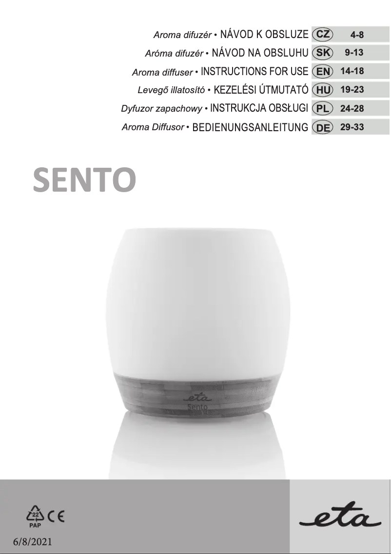 Image de la première page du manuel de l'appareil Sento 2634