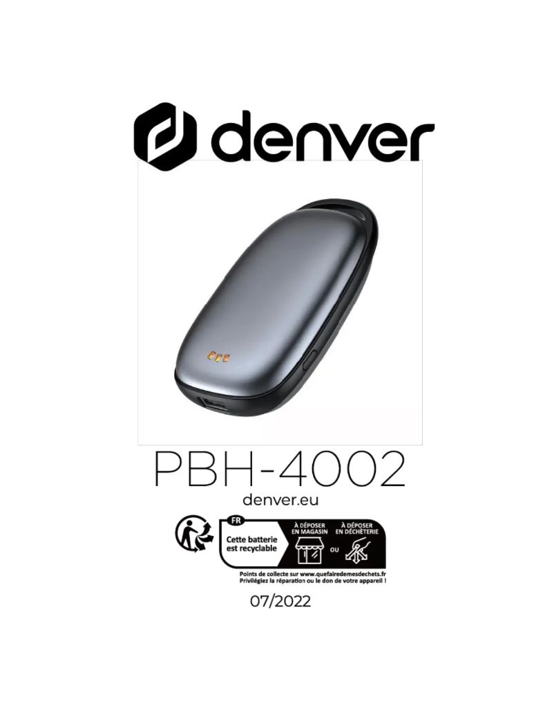 Página 1 del manual Manual de usuario Denver PBH-4002