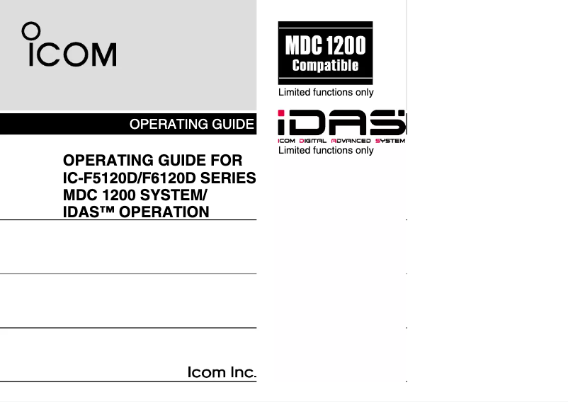 Page n°1 - Manuel utilisateur ICOM IC-F6123D/53