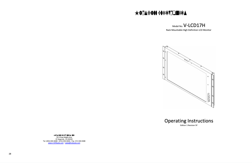 Page 1 de la notice Manuel utilisateur Marshall V-LCD17H