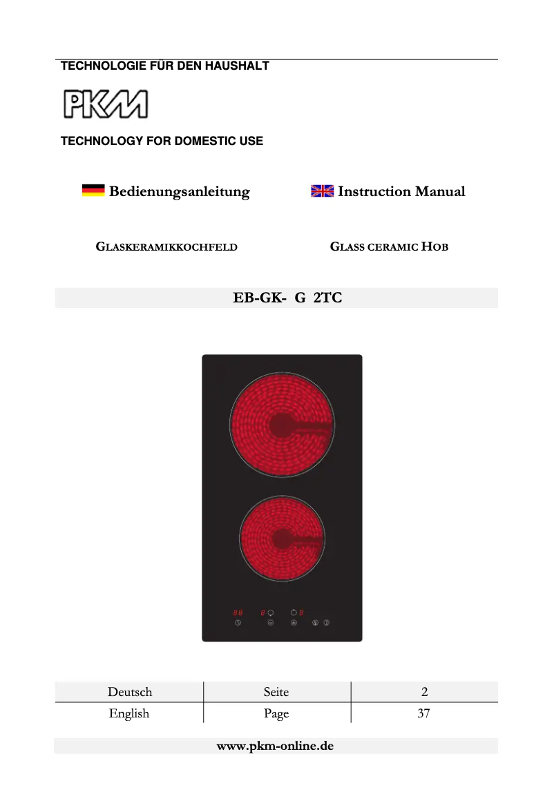 Page 1 de la notice Manuel utilisateur PKM EB-GK-2TCG